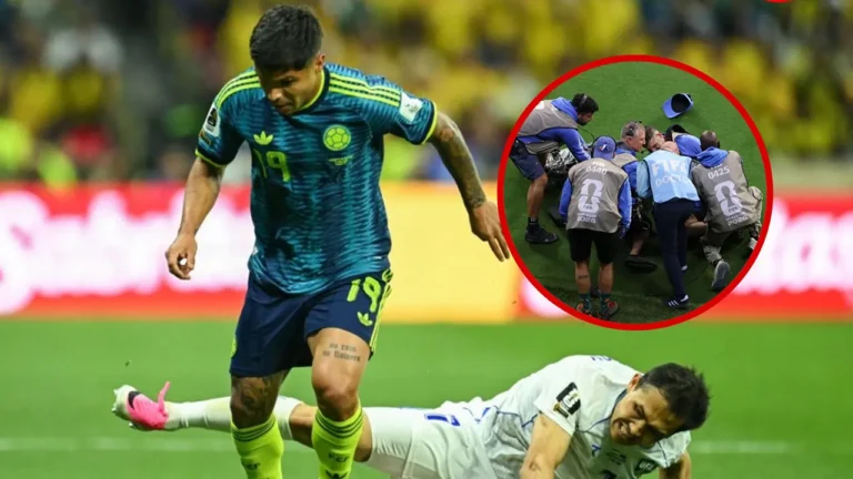 Video: futbolista de Uzbekistán derriba a Luis Díaz y termina lesionando a un camarógrafo en el triunfo de Colombia